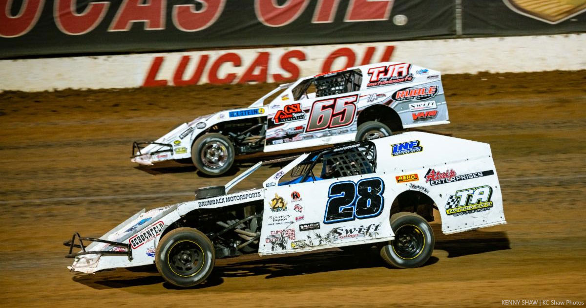 Kris Jackson (65) and Andy Bryant (28) were set to start on the front row of last year's Inaugural B-Mod Clash of Champions. They'll be two to keep an eye on at this weekend's B-Mod Clash of Champions II at Lucas Oil Speedway.