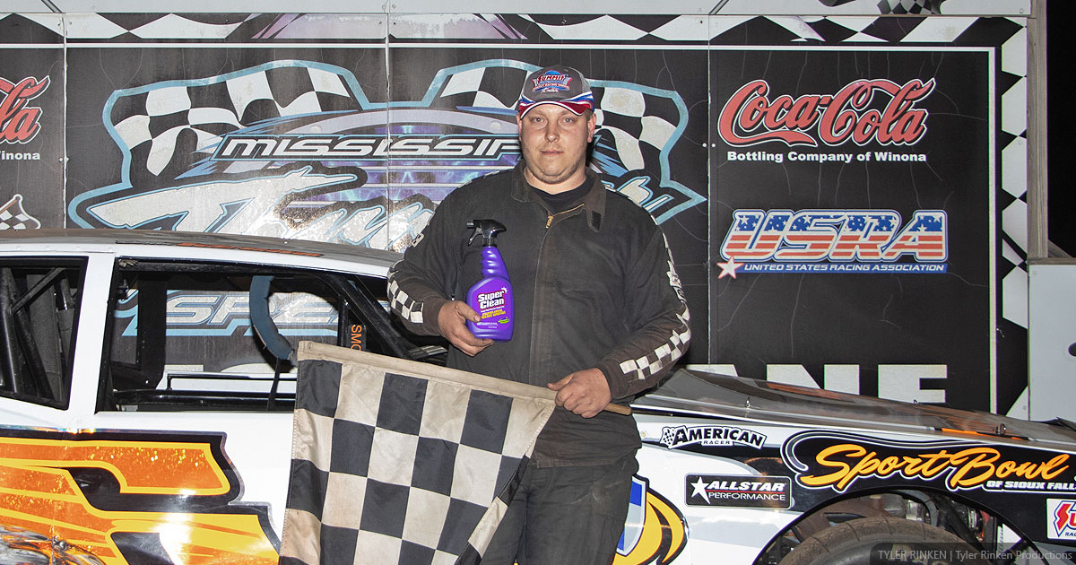 Dustin Gulbrandson won the Mensink Racing Products USRA Hobby Stock main event.