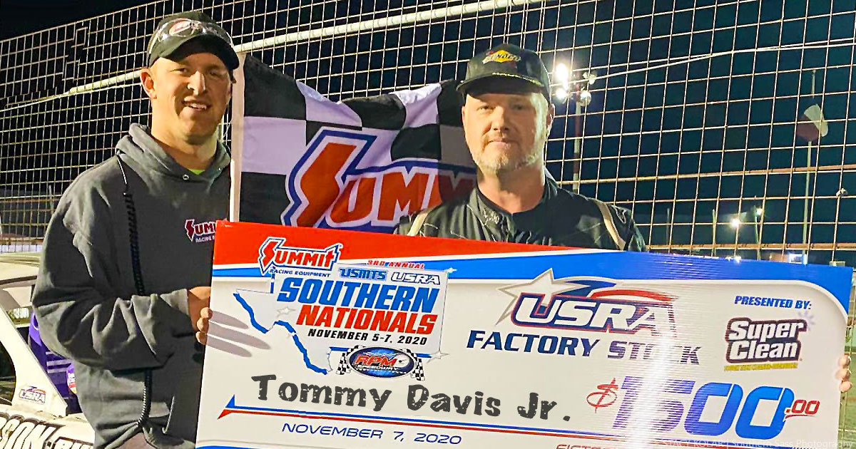 Tommy Davis Jr. won the Sunoco USRA Factory Stock main event.