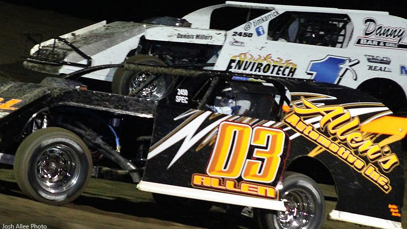 John Allen (03) and Tim Karrick (1K) are just two of the competitors to keep an eye on during the special event for this weekend at Central Missouri Speedway.