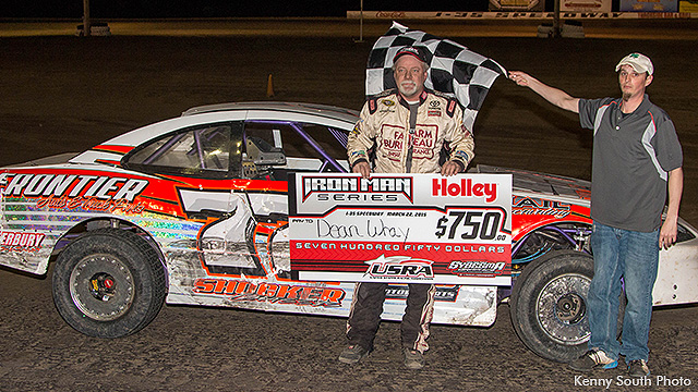 Dean Wray topped the USRA Stock Car main event on Sunday, March 22, at the I-35 Speedway in Winston, Mo.