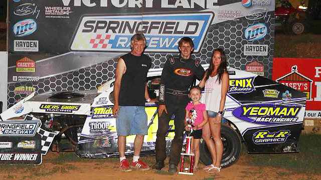 J.C. Morton won the Out-Pace USRA B-Mod main event on Saturday, July 7, 2018, at the Springfield Raceway in Springfield, Mo.