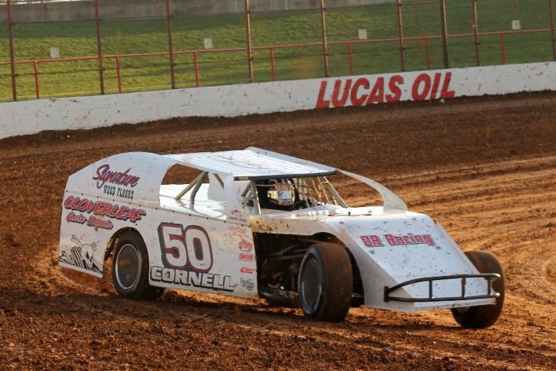 Kaeden Cornell, age 15, is fourth in the Out-Pace USRA B-Mod points race at Lucas Oil Speedway entering Saturday's program. (Chris Bork photo)
