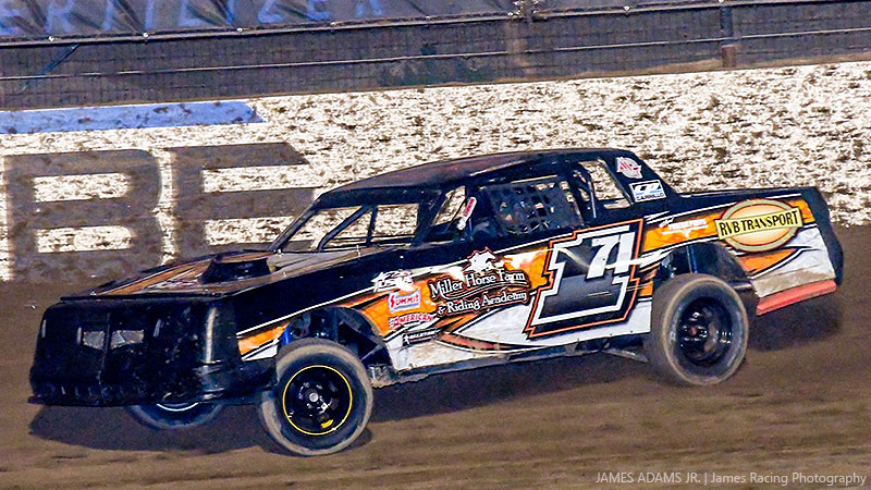 Mark Smith won the American Racer USRA Stock Car main event at the Vado Speedway Park in Vado, N.M., on Saturday, June 29, 2019.