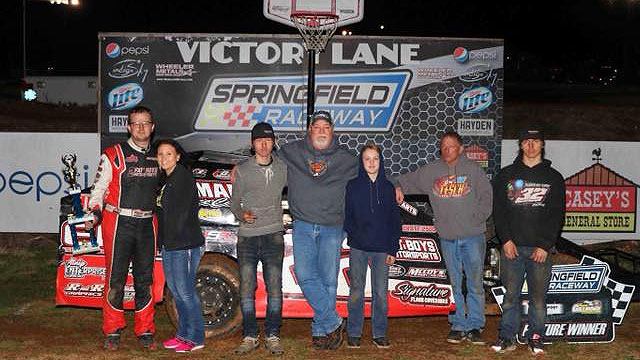 Ryan Gillmore won the Out-Pace USRA B-Mod feature on March 31 at the Springfield Racveway.