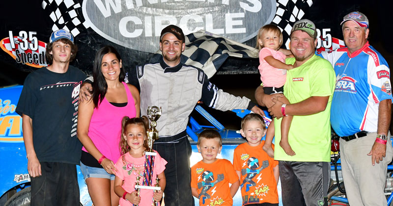 Patrick Royalty won the Out-Pace USRA B-Mod main event on Saturday, July 7, 2018, at the I-35 Spedway in Winston, Mo.