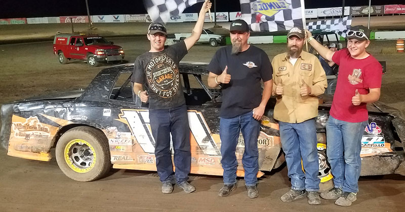 Jed Smith won the Holley USRA Stock Car main event on Saturday, June 16, 2018, at the Southern New Mexico Speedway in Las Cruces, N.M.