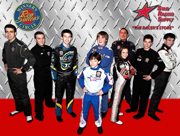Kyle Slader (second from left) will join eight other talented drivers coming from all over the United States to compete in the Shoot-Out.