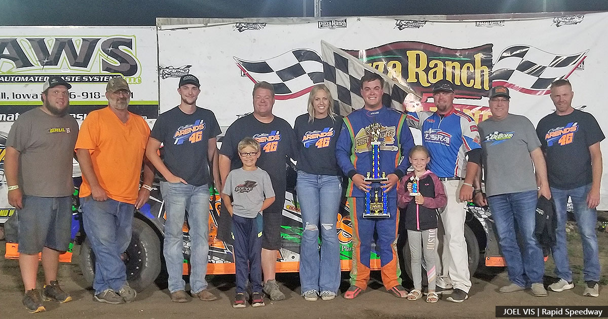 Colten Arends won the Medieval USRA Stock Car main event.
