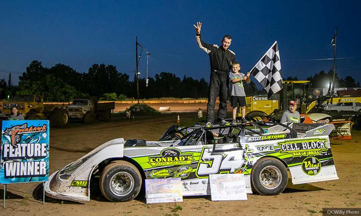 Chad Prissel won the USRA Late Model main event at the Tomahawk Speedway in Tomahawk, Wis. on Saturday, July 30, 2022.