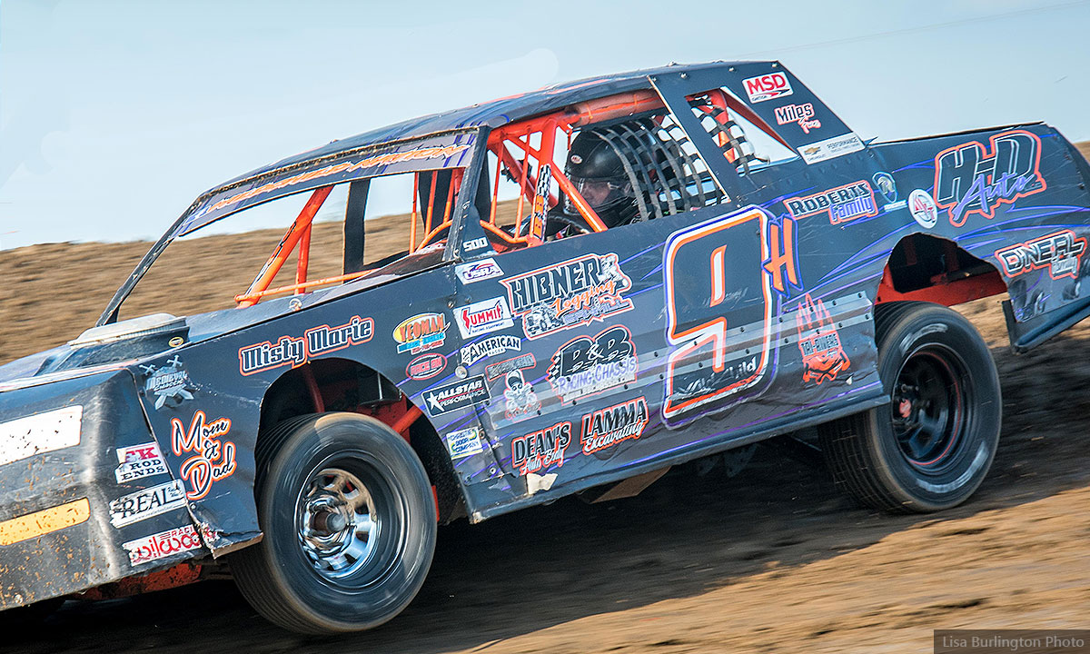 Nic Hanes has clinched the Medieval USRA Stock Car track championship heading into this Saturday's season finale at the I-35 Speedway. (Lisa Burlington Photo)