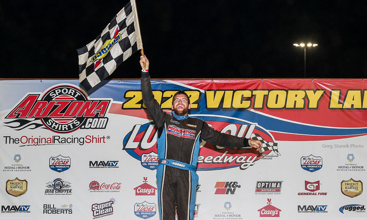 Dustin Hodges earned two feature wins while finishing second in the USRA Modified points in 2022 at the Lucas Oil Speedway.