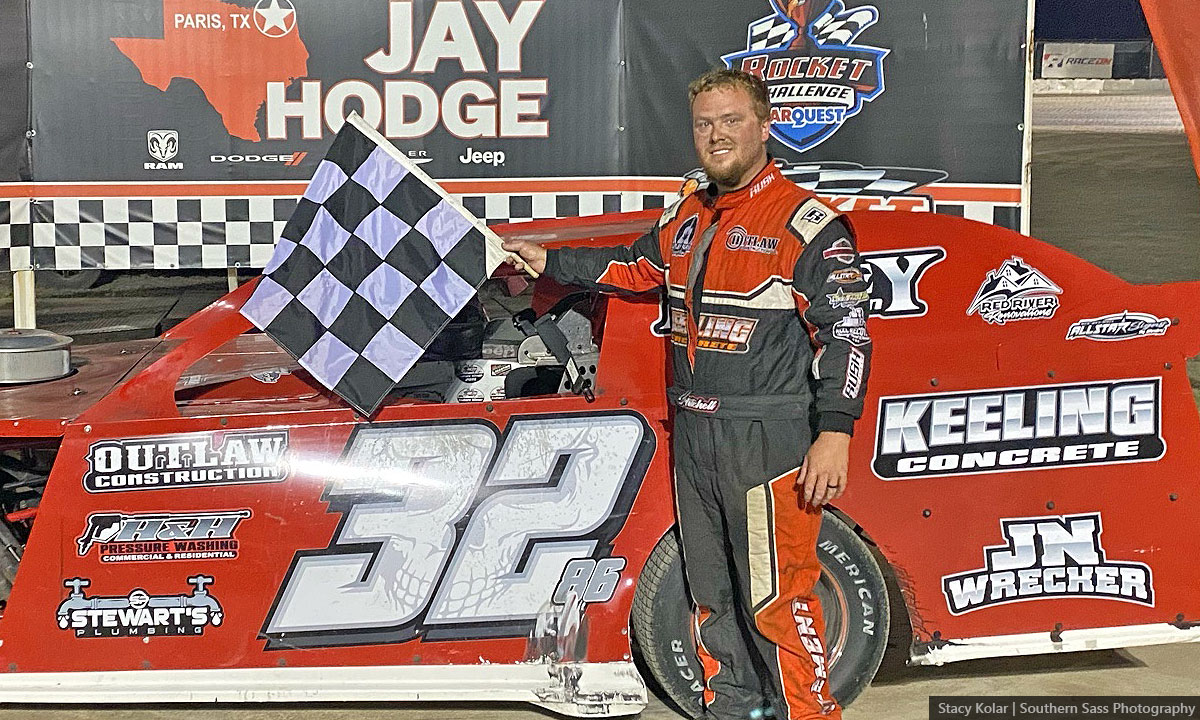 Mitchell Clement won the USRA Modified main event during the Summit USRA Weekly Racing Series at the Rocket Raceway Park in Petty, Texas, on Saturday, June 8, 2024.
